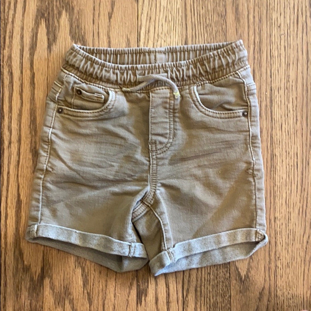 Drawstring elastic waist tan shorts toddler
